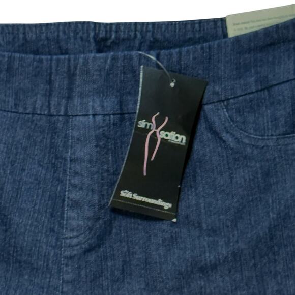 NWT Soft Surroundings Shorts Womens Dark Wash Denim Super Stretch Shaping XL - Picture 3 of 9